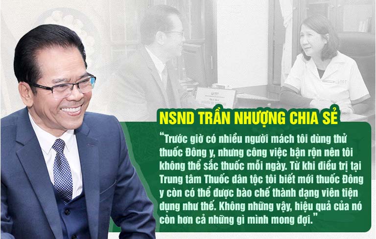 NSND Trần Nhượng chia sẻ kết quả điều trị trào ngược dạ dày tại Trung tâm Thuốc dân tộc