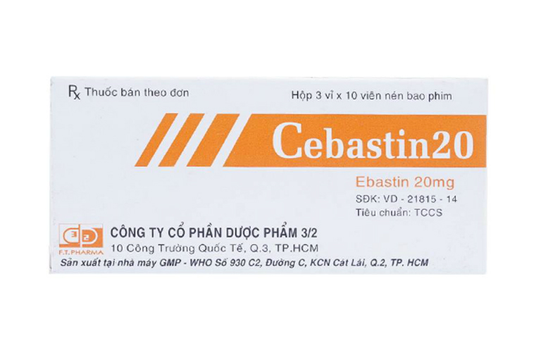 Thuốc Cebastin điều trị bệnh viêm mũi dị ứng, nổi mề đay, viêm kết mạc dị ứng.