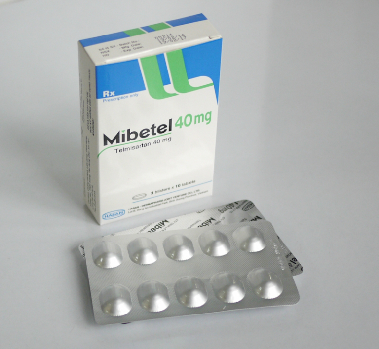 Thuốc Mibetel 40mg được trình bày theo quy cách: 10 viên/vỉ và 3 vỉ/hộp.
