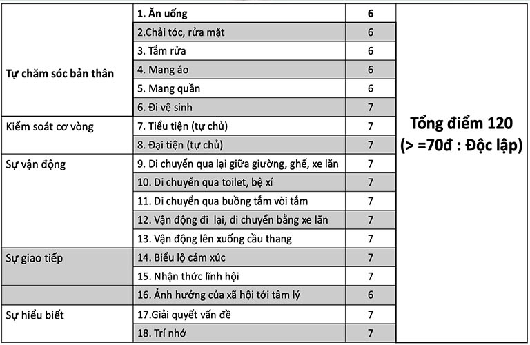 Lượng giá chức năng sinh hoạt (Bảng FIM)