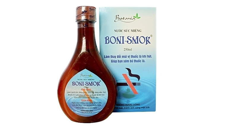 Thông tin về nước súc miệng cai thuốc lá Boni smok