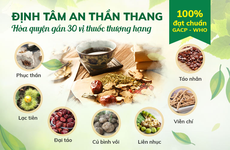 Bài thuốc Định tâm An thần thang hòa quyện 100% thảo dược sạch đạt chuẩn GACP - WHO