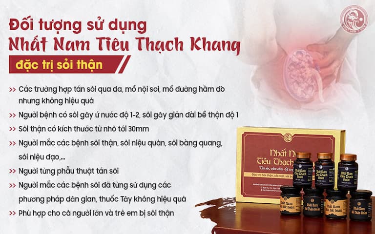 Đối tượng phù hợp để dùng Nhất Nam Tiêu Thạch Khang trị sỏi thận