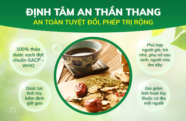 Bài thuốc Định tâm An thần thang tuyệt đối an toàn, gia giảm linh hoạt cho phép trị rộng