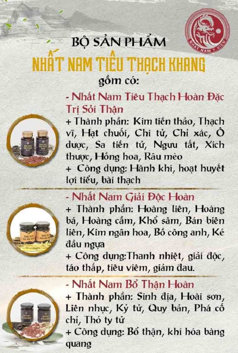 Thành phần, công dụng bài thuốc Nhất Nam Tiêu Thạch Khang đặc trị sỏi thận tiết niệu