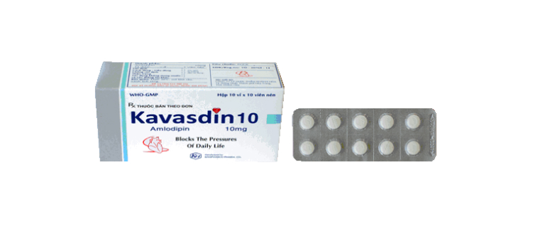 Thuốc Kavasdin được bào chế ở dạng viên nén với hai mức hàm lượng là 5mg và 10mg.