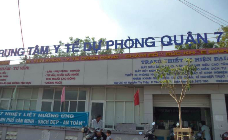 Trung tâm Y tế dự phòng quận 7 tọa lại tại số 101, đường Nguyễn Thị Thập, quận 7, Thành phố Hồ Chí Minh.