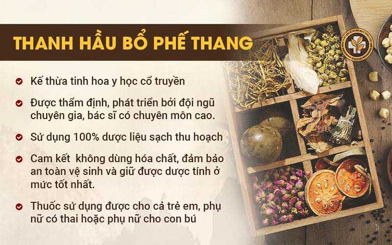 Ưu điểm của Thanh hầu bổ phế thang